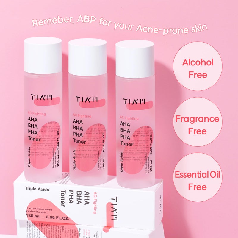 TIA'M تونر TIAM AC Fighting AHA BHA PHA، 6.08 أونصة سائلة، تونر مقشر لطيف للعناية بالمسام وملمس البشرة مع بانثينول، مناسب لجميع أنواع البشرة، العناية بالبشرة الكورية - Image 3